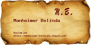 Manheimer Belinda névjegykártya